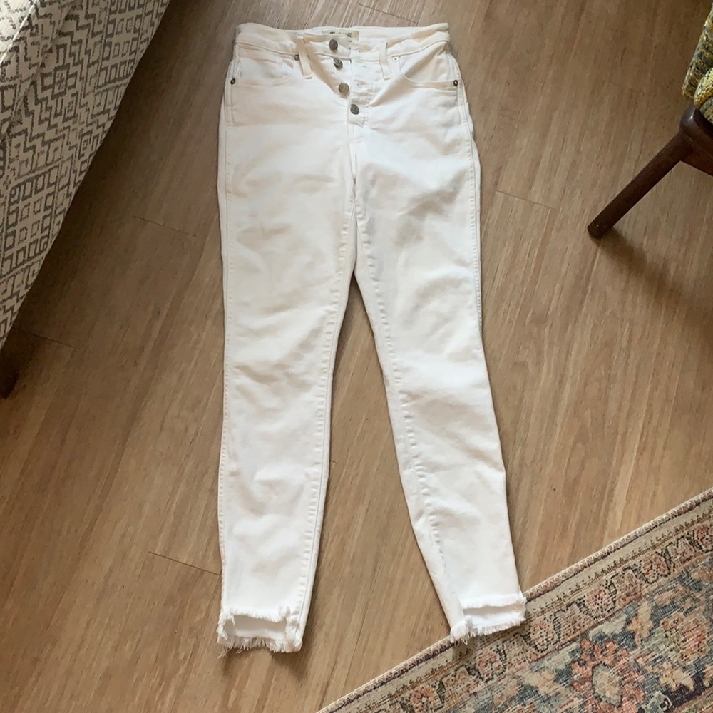 Madewell 10 “ high rise skinny pure white
